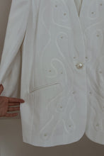 1980's WOVEN PEARL BEADED BLAZER | SIZE XL