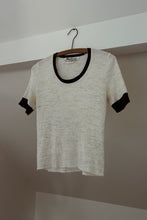 1970's HEATHER RIB RINGER KNIT | SIZE M