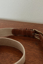 1980's COACH SADDLE LEATHER + FABRIC BELT | SIZE M/L