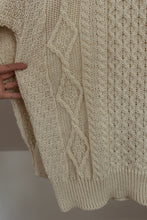 1990's ARAN PURE WOOL FISHERMAN KNIT JUMPER | SIZE M/L