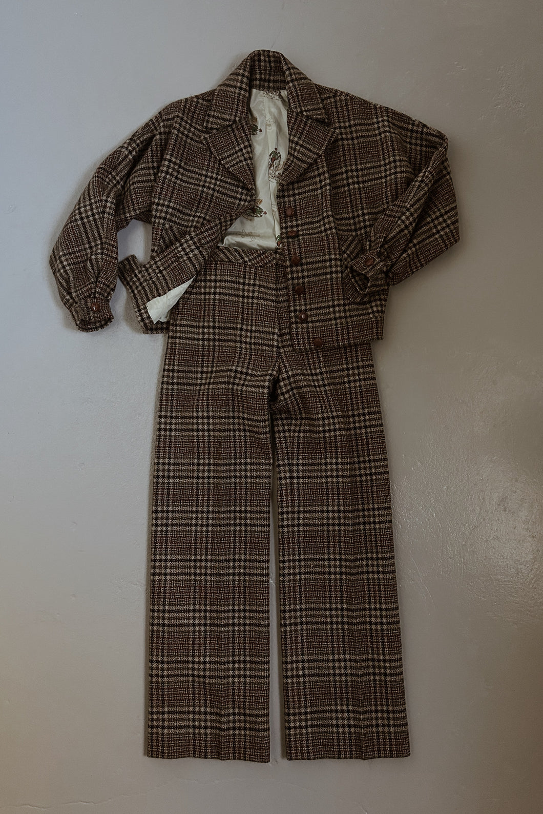 1950's INSANELY RARE TWEED WOOL WESTERNWEAR SUIT | SIZE S (25/26)