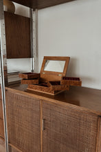1980's MELE BURL WOOD TIERED JEWELRY BOX | 10" x 6" x 5"