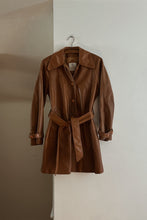 1970's CARAMEL FAUX LEATHER WRAP JACKET