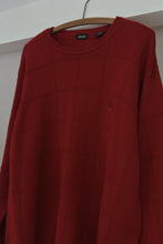 1990's IZOD CHERRY COTTON GRID KNIT JUMPER | SIZE L/XL