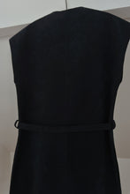1970's NAVY BOXY ULTRASUEDE BUTTON DRESS | SIZE S