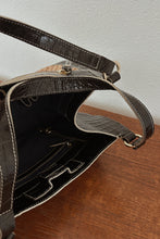 Y2K BRAHMIN WOVEN JUTE + EMBOSSED LEATHER SHOULDER BAG