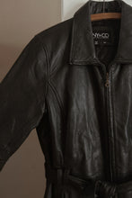 1990's BLACK LEATHER WRAP JACKET