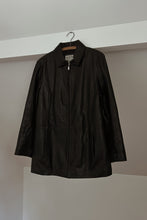 Y2K CLASSIC BUTTERY BLACK LEATHER LONG LINE JACKET | SIZE S/M