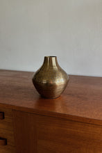 MID CENTURY STAMPED BRASS VASE