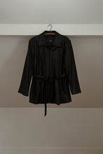 1990's BLACK LEATHER WRAP JACKET | SIZE L/XL