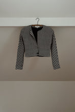 1980's CASSIDY HOUNDSTOOTH KNIT CROP BLAZER | SIZE S