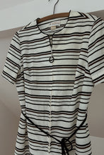 1970's TERRY STRIPE COVERUP MINI DRESS | SIZE M