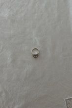 1980's 925 STERLING SILVER CUT GLASS RING | SIZE 7