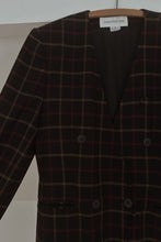 1990's JONES PURE WOOL PLAID DOUBLE BREASTED BLAZER | SIZE M/L