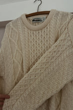 1990's ARAN PURE WOOL FISHERMAN KNIT JUMPER | SIZE M/L