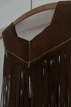 1970's CHOCOLATE SUEDE FRINGE COLLAR