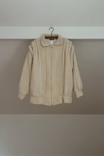 1970's IRISH WOOL FISHERMAN KNIT ZIP JACKET | SIZE M/L