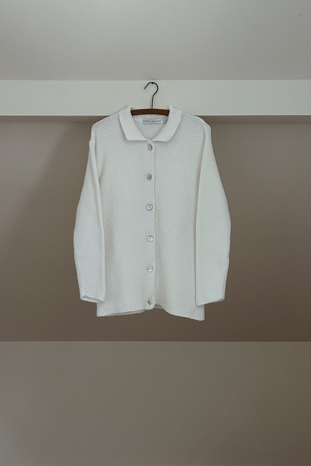 1990's CHUNKY PURE COTTON KNIT CARDIGAN | SIZE S