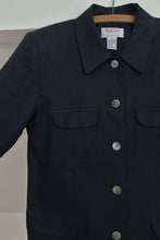 1990's PURE IRISH LINEN DEEP BLUE POCKET BLAZER | SIZE S