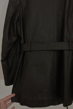 1990's CLASSIC BLACK LEATHER TRENCH JACKET | SIZE M