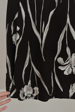 1990's / Y2K PURE SILK BLACK FLORAL BLOUSE | SIZE M