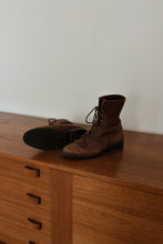1980's LAREDO CHOCOLATE LEATHER ROPER BOOTS | SIZE 7