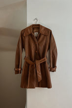 1970's CARAMEL FAUX LEATHER WRAP JACKET