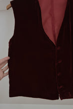 1970's BURGUNDY VELVET WAISTCOAT TANK | SIZE S