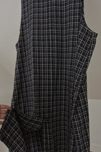 1990's LINEN + COTTON PLAID JUMPER DRESS | SIZE 3XL