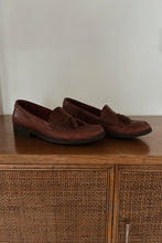 1990's BRICK RED LEATHER TASSEL LOAFERS | SIZE 8