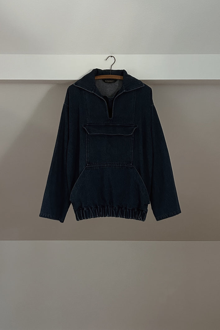 1990's J. PETERMAN THICK DENIM ANORAK | SIZE S/M