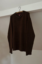 1990's COTTON + WOOL CHOCOLATE FLECK CHUNKY KNIT JUMPER | SIZE L/XL