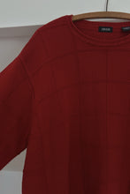 1990's IZOD CHERRY COTTON GRID KNIT JUMPER | SIZE L/XL