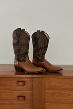1990's TONY LAMA TWO TONE LEATHER COWBOY BOOTS | SIZE 9.5