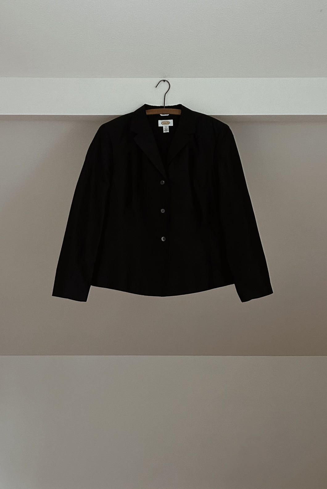 Y2K PURE SILK BLACK TAFFETA JACKET | SIZE M