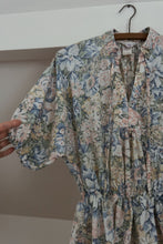 1970's FLORAL PUFF SLEEVE PEPLUM TOP | SIZE M