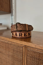 1970's "KAREN" TOOLED LEATHER BELT | SIZE M/L