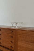 MID CENTURY CANDLEWICK CRYSTAL COUPES | SET OF FOUR