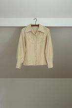1950's PURE SILK EMBROIDERED BLOUSE | SIZE S/M