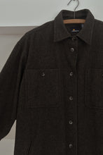 1990's CHARCOAL WOOL FLANNEL SHIRT JACKET | SIZE M