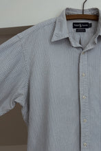 1990's RALPH LAUREN STRIPE YARMOUTH COTTON OXFORD | SIZE L