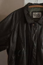 1990's CLASSIC BLACK LEATHER BOMBER JACKET | SIZE L/XL