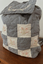 1990's EMBROIDERED QUILTED COTTAGE BACKPACK