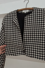 1980's CASSIDY HOUNDSTOOTH KNIT CROP BLAZER | SIZE S