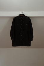 1990's CHARCOAL WOOL FLANNEL SHIRT JACKET | SIZE M