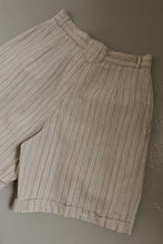 1980's RAMIE COTTON OLIVE PINSTRIPE TROUSER SHORTS | SIZE 27