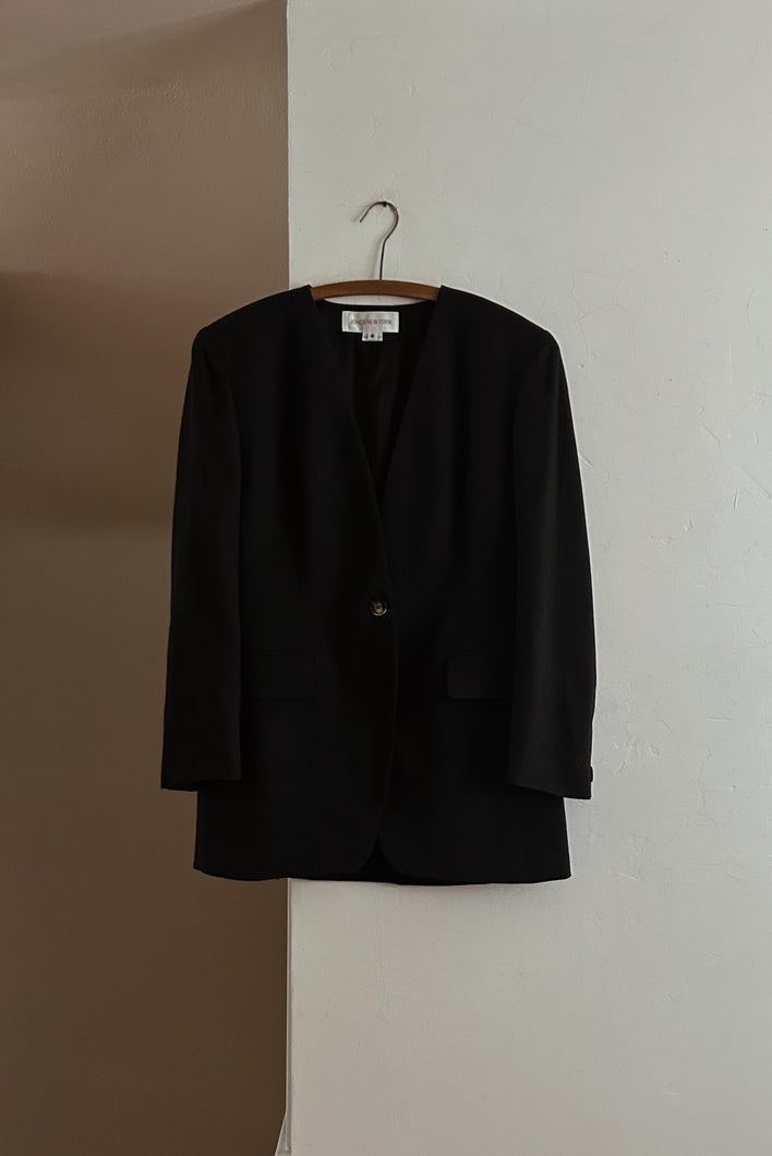 1990's JONES CHARCOAL PURE WOOL BLAZER | SIZE S/M
