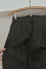 1980's BLACK LEATHER MINI SKIRT | SIZE XS/S