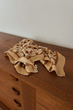1970's PURE SILK CAMEL GRID SCARF | 26" x 26"