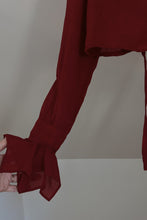 1920's RARE ANTIQUE CRIMSON SILK CHIFFON BOUDOIR JACKET | SIZE S/M AS IS